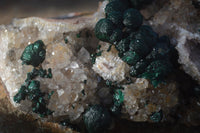 Natural Rare Ball Malachite On Drusy Quartz & Dolomite Matrix  x 1 From Congo - Toprock Gemstones and Minerals 