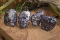 Polished  Lovely Purple Lepidolite Standing Free Forms  x 4 From Zimbabwe