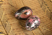 Polished Pink & Black Rhodonite Eggs  x 4 From Ambindavato, Madagascar - TopRock