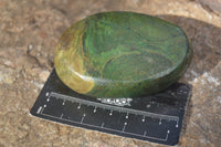 Polished Green Verdite Galet / Palm Stones x 6 From Zimbabwe