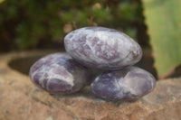 Polished Small Purple Lepidolite Palm Stones  x 20 From Ambatondrazaka, Madagascar - Toprock Gemstones and Minerals 