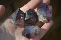 Natural Smokey Window Amethyst Crystals  x 12 From Chiredzi, Zimbabwe