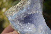 Natural Blue Lace Agate Geode Specimens  x 6 From Nsanje, Malawi - Toprock Gemstones and Minerals 