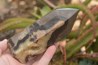 Polished Septaria (Yellow Calcite & Aragonite) Points x 2 From Mahajanga, Madagascar - TopRock