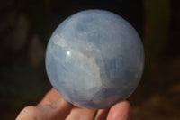 Polished Blue Calcite Spheres x 2 From Ihadilalana, Madagascar