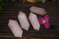 Polished Double Terminated Pink Rose Quartz Points  x 4 From Ambatondrazaka, Madagascar - TopRock