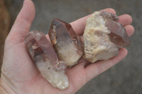 Natural Red Hematite Phantom Quartz Crystals  x 12 From Karoi, Zimbabwe - TopRock