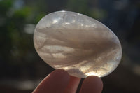 Polished Blue Rose Quartz Galet-Palm Stones x 12 From Ambatondrazaka, Madagascar