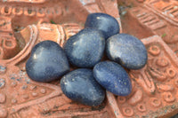 Polished Mini Highly Selected Blue Lazulite Hearts x 35 From Madagascar - TopRock