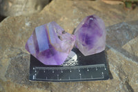 Polished Window Amethyst Points x 6 From Ankazobe, Madagascar