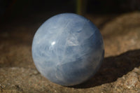 Polished Blue Calcite Spheres x 2 From Ihadilalana, Madagascar