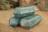 Polished Blue Apatite Points  x 4 From Madagascar - TopRock