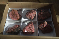 Natural Rough Red Rhodonite Specimens x 6 From Zimbabwe