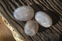 Polished Blue Rose Quartz Galet-Palm Stones x 12 From Ambatondrazaka, Madagascar