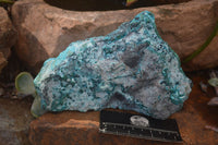 Natural Blue Chrysocolla On Silky Malachite Matrix With Black Heterogenite  x 1 From Kulukuluku, Congo - Toprock Gemstones and Minerals 