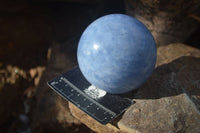 Polished Blue Calcite Spheres x 2 From Ihadilalana, Madagascar