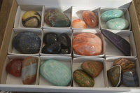 Polished Mixed Selection Of Galet / Palm Stones x 21 From South Africa