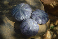 Polished Purple Lepidolite Pumpkin Carvings  x 3 From Zimbabwe - Toprock Gemstones and Minerals 