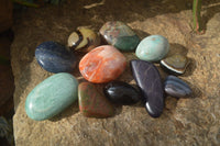 Polished Mixed Selection Of Galet / Palm Stones x 21 From South Africa