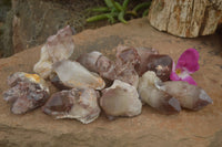 Natural Red Hematite Phantom Quartz Clusters  x 12 From Karoi, Zimbabwe - TopRock