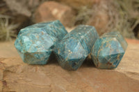 Polished Blue Apatite Points  x 4 From Madagascar - TopRock