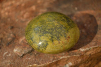 Polished  Green Opal Galet / Palm Stones x 7 From Antsirabe, Madagascar