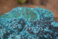 Natural Blue Chrysocolla On Silky Malachite Matrix With Black Heterogenite  x 1 From Kulukuluku, Congo - Toprock Gemstones and Minerals 