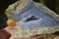 Natural Blue Lace Agate Geode Specimens  x 6 From Nsanje, Malawi - Toprock Gemstones and Minerals 