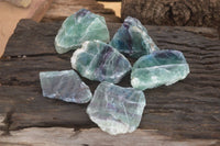 Polished Watermelon Fluorite Standing Slabs  x 6 From Uis, Namibia