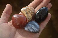 Polished Mixed Selection Of Galet / Palm Stones x 21 From South Africa