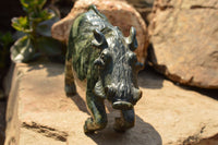 Polished Extra Large Serpentine Warthog Carving  x 1 From Zimbabwe - TopRock