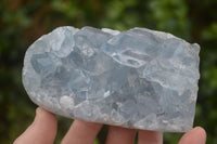 Polished Blue Celestite Standing Free Forms  x 2 From Sakoany, Madagascar - Toprock Gemstones and Minerals 