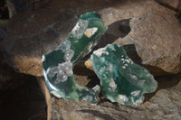 Polished One Side Polished Emerald Mtorolite Plates  x 6 From Zimbabwe