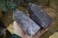 Polished Large Purple Lepidolite With Rubellite Points  x 3 From Madagascar - Toprock Gemstones and Minerals 