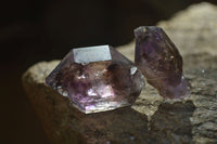 Natural Smokey Window Amethyst Crystals  x 12 From Chiredzi, Zimbabwe