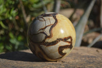 Polished Septaria (Calcite & Aragonite) Spheres  x 2 From Madagascar