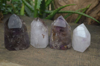 Polished Lovely Selection Of Window Amethyst Points  x 4 From Madagascar - Toprock Gemstones and Minerals 