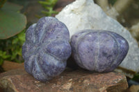 Polished Purple Lepidolite Pumpkin Carvings  x 3 From Zimbabwe - Toprock Gemstones and Minerals 