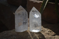 Polished Clear Quartz Crystal Points  x 6 From Madagascar