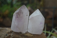 Polished Lovely Selection Of Window Amethyst Points  x 4 From Madagascar - Toprock Gemstones and Minerals 