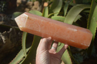 Polished Orange Twist Calcite Tower x 1 From Maevantanana, Madagascar