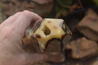 Polished Septaria (Yellow Calcite & Aragonite) Points x 2 From Mahajanga, Madagascar - TopRock