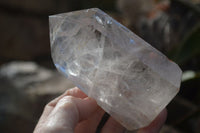 Polished Large Rainbow Veiled Clear Quartz Points x 2 From Madagascar