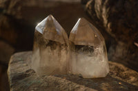 Polished  Wispy Phantom Smokey Quartz Points  x 6 From Madagascar