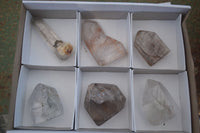 Polished Clear Quartz Crystals With Various Inclusions  x 6 From Madagascar - Toprock Gemstones and Minerals 