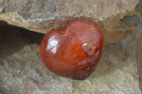 Polished Carnelian Agate Hearts  x 12 From Madagascar