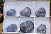 Polished Purple Lepidolite Mica Hearts  x 6 From Madagascar - TopRock