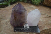 Polished Lovely Selection Of Window Amethyst Points  x 4 From Madagascar - Toprock Gemstones and Minerals 