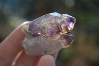 Natural Smokey Window Amethyst Crystals  x 12 From Chiredzi, Zimbabwe