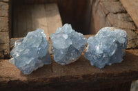 Natural Blue Celestite Crystal Specimens  x 6 From Madagascar - Toprock Gemstones and Minerals 